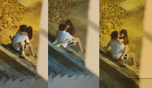 แอบถ่ายนักเรียน วัยรุ่น นั่งทำอะไรกันตรงบันได นั่งกระแทกหีคาบันได